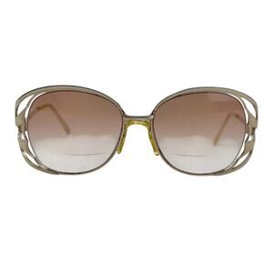 Vintage Tura MOD-825 Sunglasses Frames 56[]18-136MM Japan Gold & Tanish/white